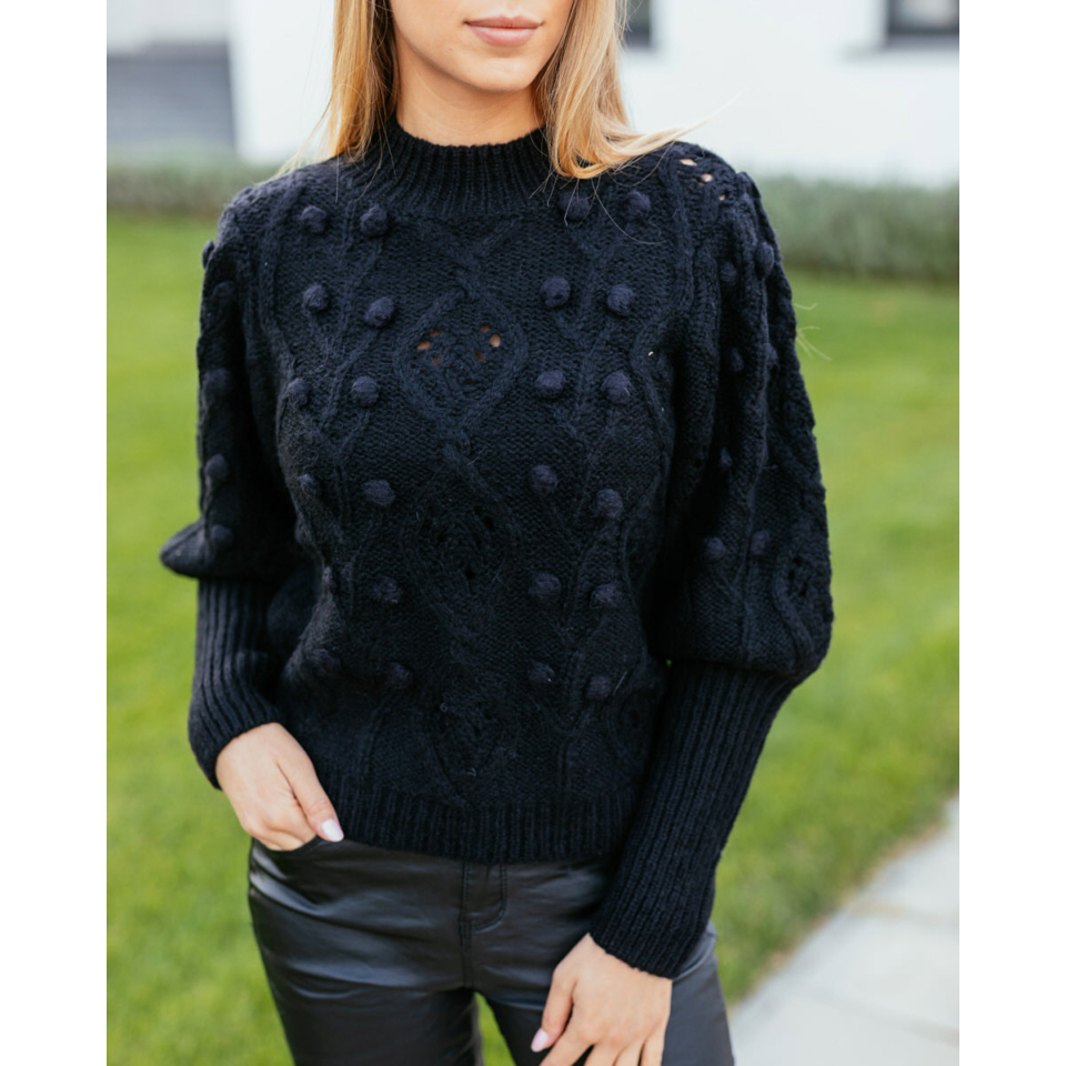 Kötött pulóver- fekete